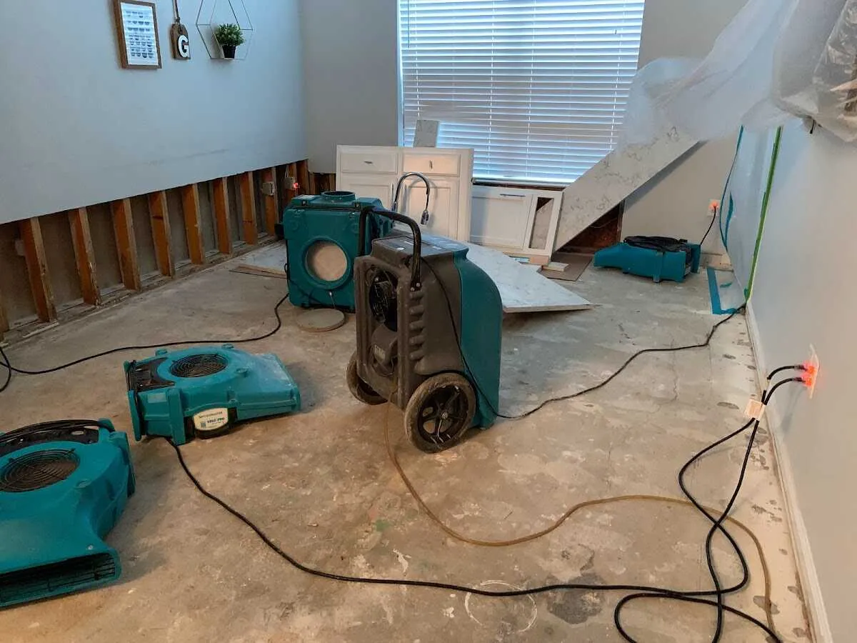 Dehumidifier in flood-cut room for Water Extraction & Removal in University Heights